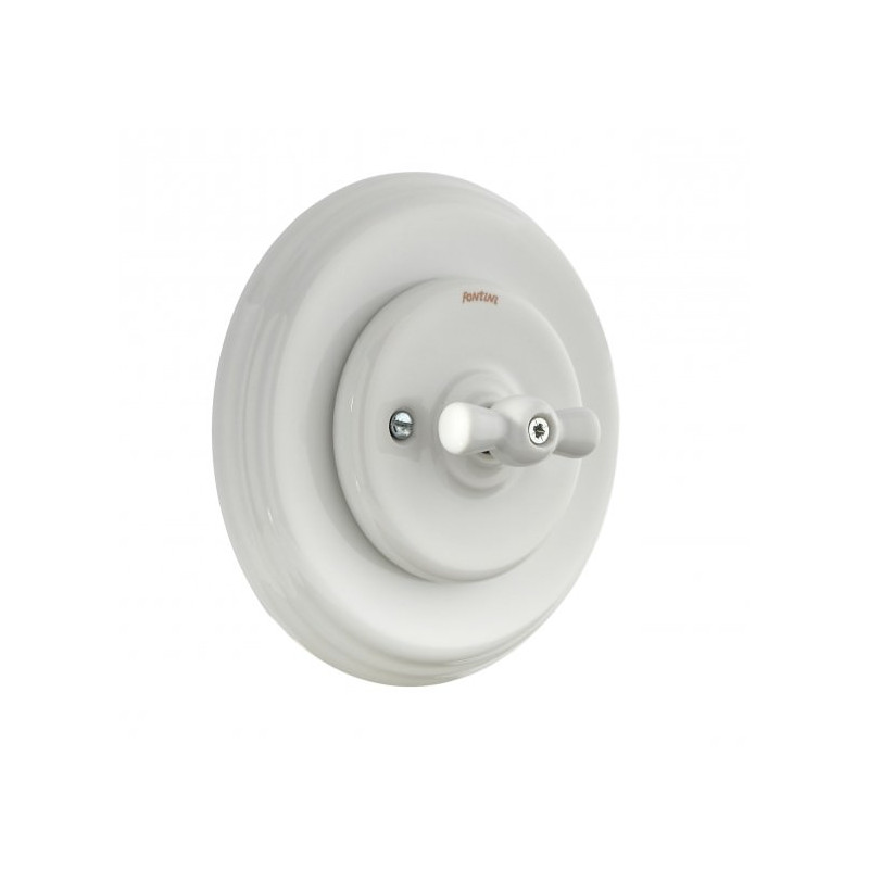 Fontini 31761172 - Prise RJ45 STP Cat 6A double porcelaine blanche de la  collection Garby Colonial de Fontini