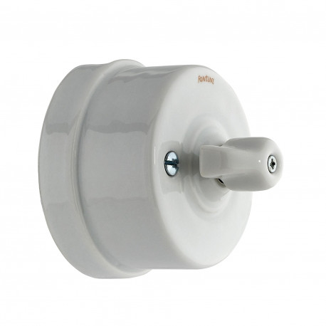 Interrupteur Rotatif Garby en porcelaine blanche Externe (pose en saillie) - FONTINI