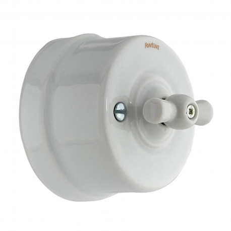 Interrupteur rotatif pour volet roulant rotatif Garby en porcelaine blanche pose en saillie - FONTINI