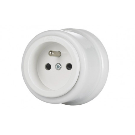 Prise Garby en porcelaine blanche Externe (pose en saillie) - FONTINI
