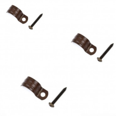 Collier de fixation marron pour tube Ø16 mm / Ø20 mm / Ø25 mm - Fontini