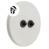 Double bouton poussoir et interrupteur encastrable en porcelaine blanche brillante chromé - Zangra