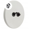 Double bouton poussoir et interrupteur encastrable en porcelaine blanche brillante chromé - Zangra