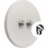 Double bouton poussoir et interrupteur encastrable en porcelaine blanche brillante chromé - Zangra