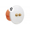 Double bouton poussoir et interrupteur encastrable en porcelaine blanche brillante chromé - Zangra