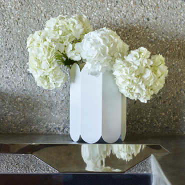 Vase "Arcs" Ø17*H.25 cm blanc - Hay