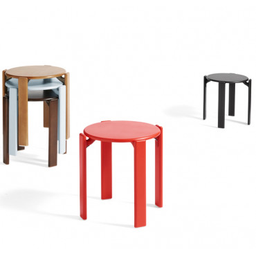 Tabouret bas "Rey" en hêtre laqué (Plusieurs coloris disponibles) - Hay