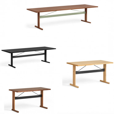 Table "Passerelle" plateau chêne ou noyer vernis (Plusieurs dimensions et coloris disponibles) - Hay