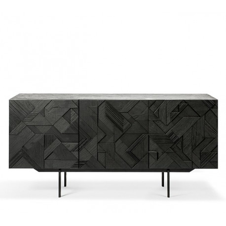 Buffet Sideboard Teck Graphic 3 portes 168 x 45 x 80cm - Ethnicraft