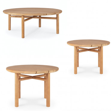 Table basse Outdoor "Quatro" en teck Ø68 cm - Ethnicraft
