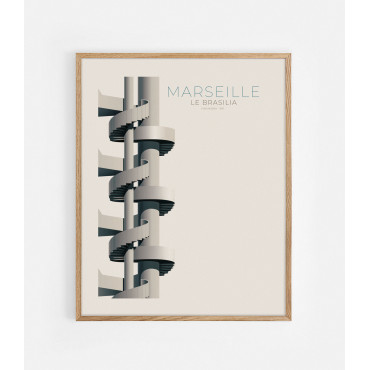 Affiche Le Brasilia Marseille 40*50cm - Thomas Cantoni