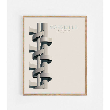 Affiche "Le Brasilia" Marseille 40*50cm - Thomas Cantoni