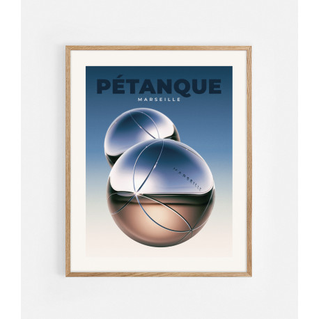 Affiche "Pétanque" Marseille 40*50cm - Thomas Cantoni