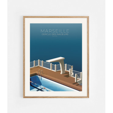 Affiche "CERCLE DES NAGEURS" Marseille 40*50cm - Thomas Cantoni