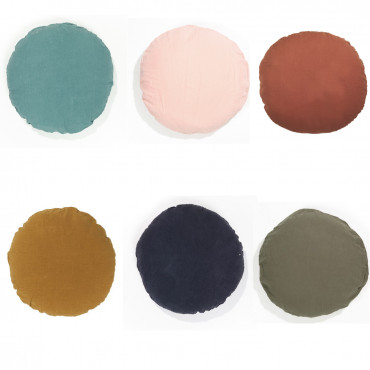 Coussin MERCER Diamètre 65 cm en lin (plusieurs coloris de disponibles) - Bed And Philosophy