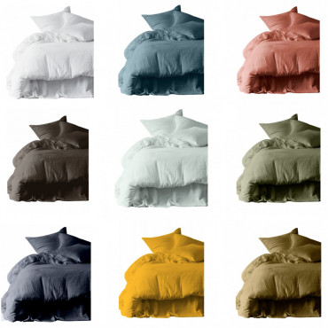 Taie d'oreiller "Dili" en voile de coton (plusieurs dimensions et coloris disponibles) - Haomy