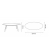 Table de repas "Ellipse" L.220*l.110 cm en frêne (Plusieurs coloris disponibles) - 366 Concept