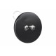 Double poussoir / interrupteur encastrable en porcelaine noir mat levier chromé - Zangra