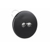 Double poussoir / interrupteur encastrable en porcelaine noir mat levier chromé - Zangra