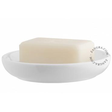 Porte savon en porcelaine blanche - Zangra