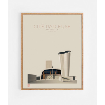 Affiche Cité Radieuse - Le Corbusier N°2 Marseille 40*50cm - Thomas Cantoni