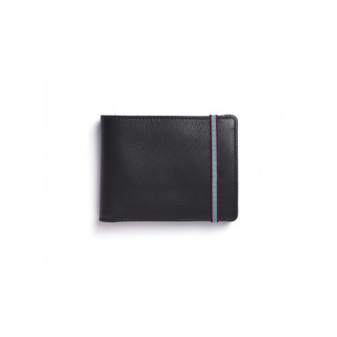 Portefeuille-portemonnaie Noir avec élastique 11.5×8.5 - Carré Royal