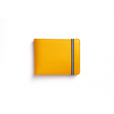 Portefeuille-portemonnaie Jaune avec élastique 11.5×8.5 - Carré Royal