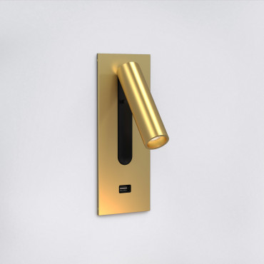 Applique / Liseuse orientable"Fuse" avec port USB coloris or mat - Astro