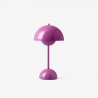 Lampe de table sans fil FlowerPot Matt White VP9 by Verner Panton - &Tradition