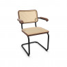Chaise avec accoudoirs "S 64 V" cannage naturel et hêtre teinté (Plusieurs coloris disponibles) - Thonet