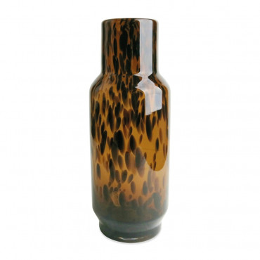 Vase en verre ambré "Lèopard" Ø12*H.31 cm