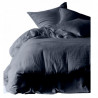 Housse de couette DILI en voile de coton 220 x 240cm - Noir - Harmony