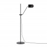 Lampadaire orientable "Domo" noir hauteur réglable - Joe Colombo - Karakter