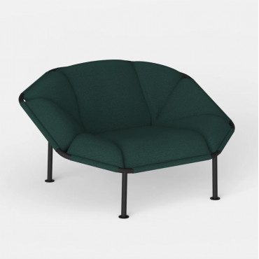 Fauteuil Atlas tissu Kvadrat Vidar 1062 Vert - Kann Design