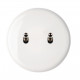 Double Interrupteur Va et Vient / Bouton Poussoir "Iris" en porcelaine - Modelec