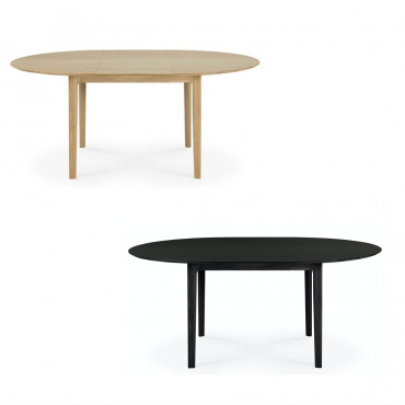 Table en chêne ronde à rallonge extensible "Bok" - Ethnicraft