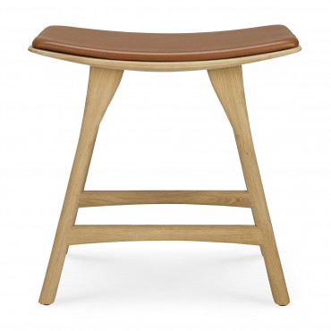 Tabouret Osso en chêne assise en cuir - Ethnicraft