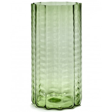 Vase en verre Wave Ø18*H.35 cm vert - Serax