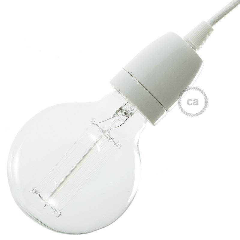 Câble électrique blanc avec Douille E27 pour Suspension lampe