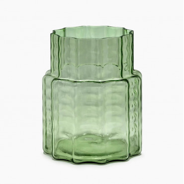Vase en verre Wave Ø18*H.21 cm vert - Serax