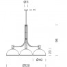 Suspension AS43C Ø120 cm métal noir ou chrome - Nemo lighting