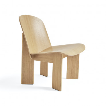 Fauteuil lounge chair Chisel en chêne ou hêtre teinté - Hay