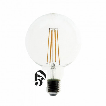 Grosse AMPOULE DÉCO FILAMENT LED XXL E27 ORGANIC EN VERRE FUMÉ NOIR Ø16.5CM