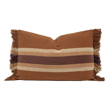Coussin frangé en coton Zelda Bison 40*60 cm - Bed And Philosophy