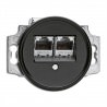 Prise RJ45 double en bakelite ronde vendu sans son cache (encastrable) - THPG