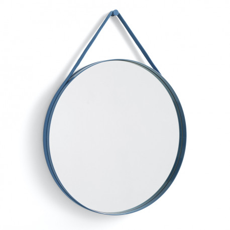 Miroir Strap Ø70 cm bleu sangle en tissu - Hay