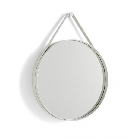 Miroir Strap N°2 Ø50 cm light grey sangle en tissu - Hay