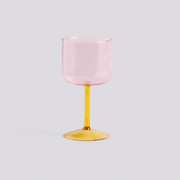 Lot de 2 verres à vin "Tint" Pink and Yellow - Hay