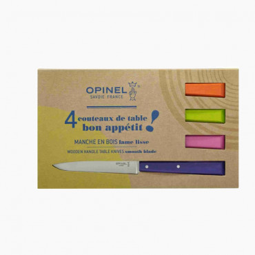 Coffret de 4 couteaux de table N°125 Bon Appétit Pop - Opinel