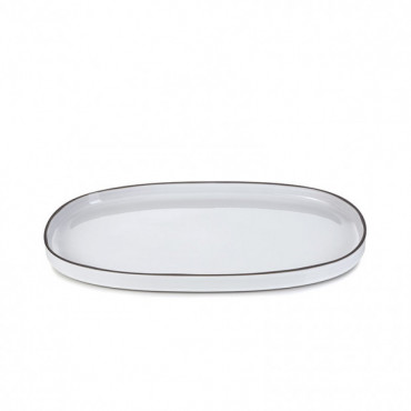 Plat ovale en céramique L.46,5 cm blanc cumulus collection Caractère - Revol